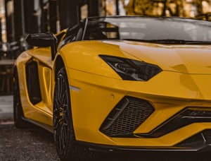 Yellow and black sports car